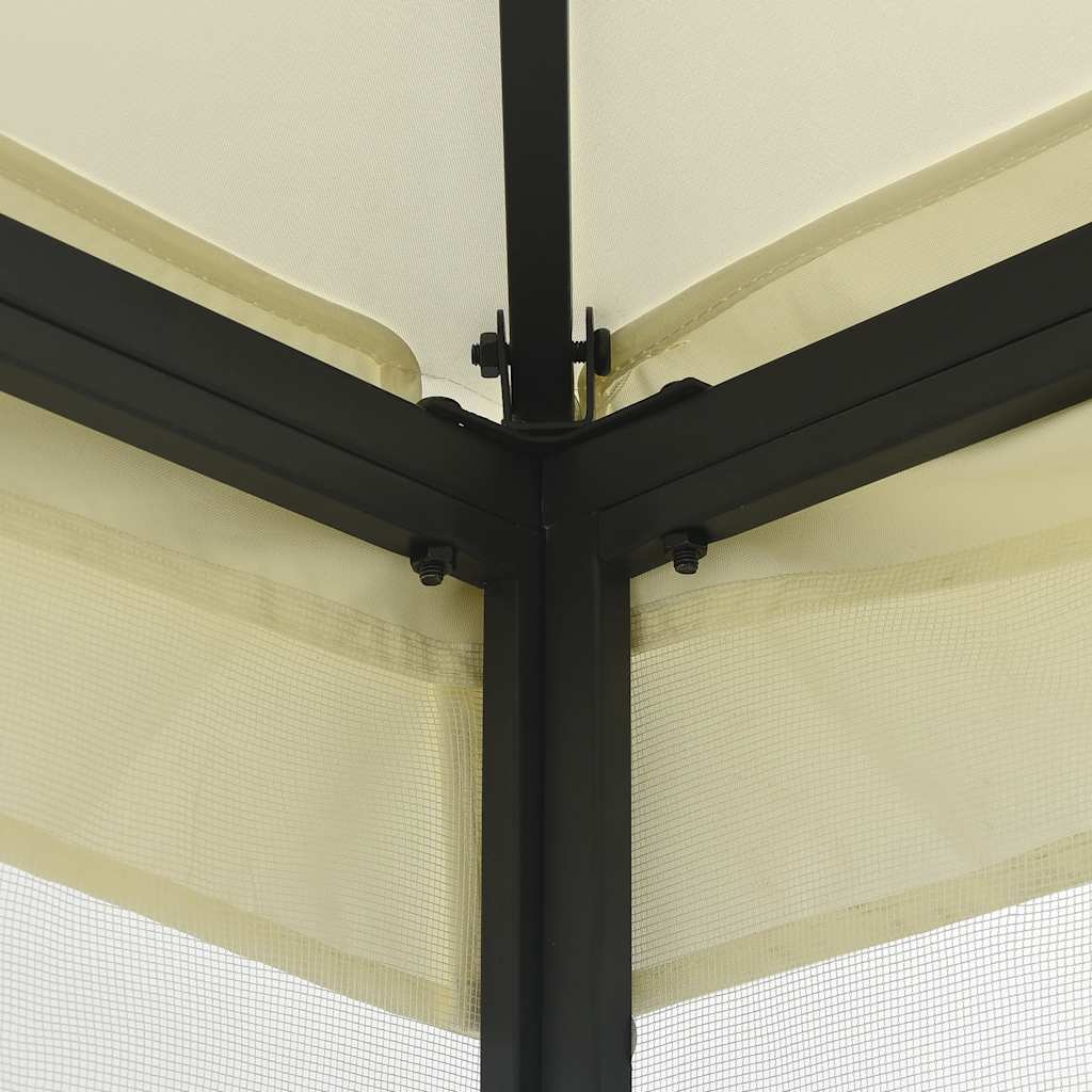 vidaXL Altana ogrodowa z siatkami, 300x300x265 cm, kremowa