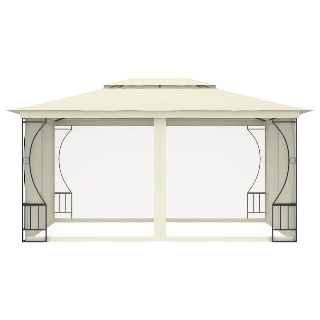vidaXL Altana ogrodowa z siatkami, 300x400x265 cm, kremowa