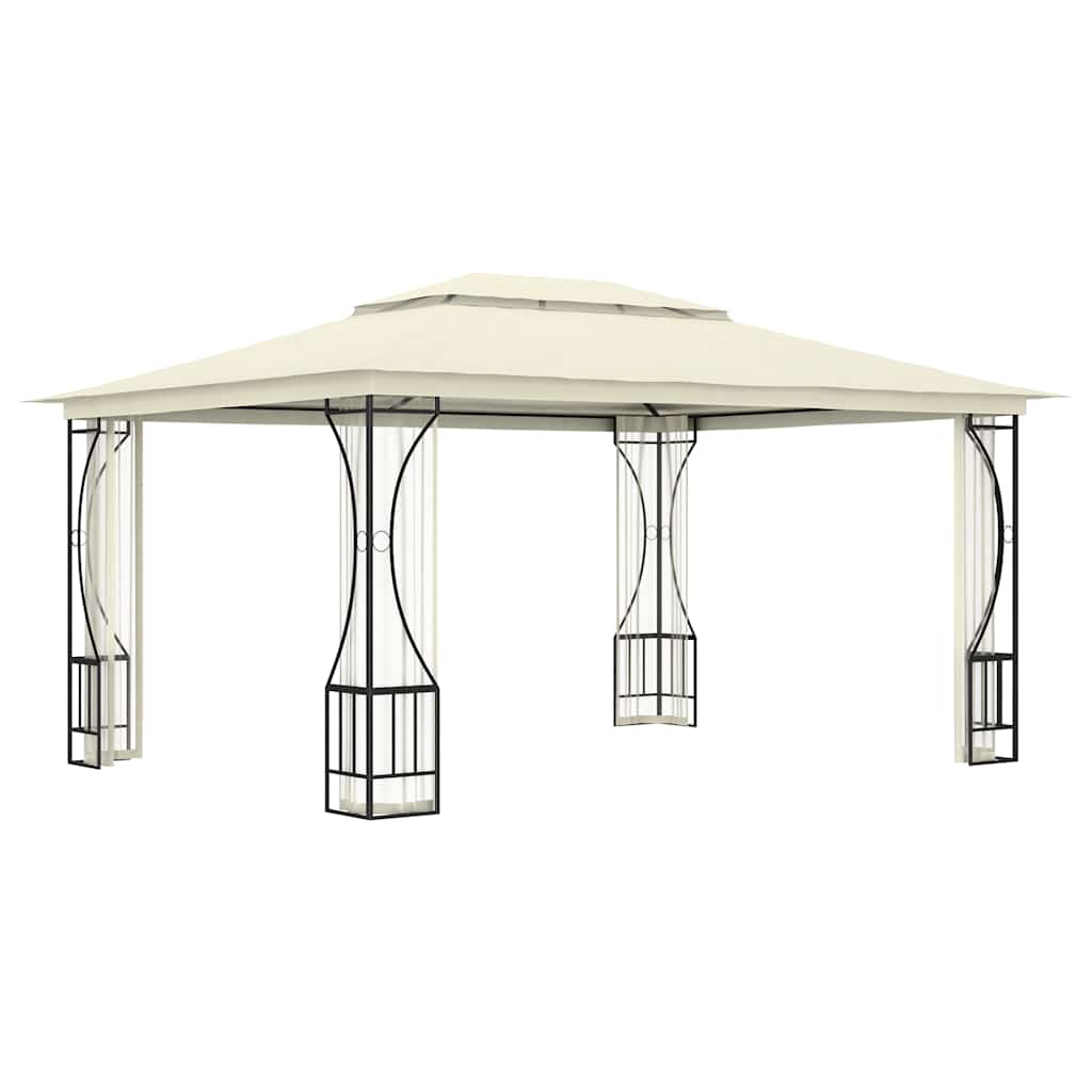 vidaXL Altana ogrodowa z siatkami, 300x400x265 cm, kremowa