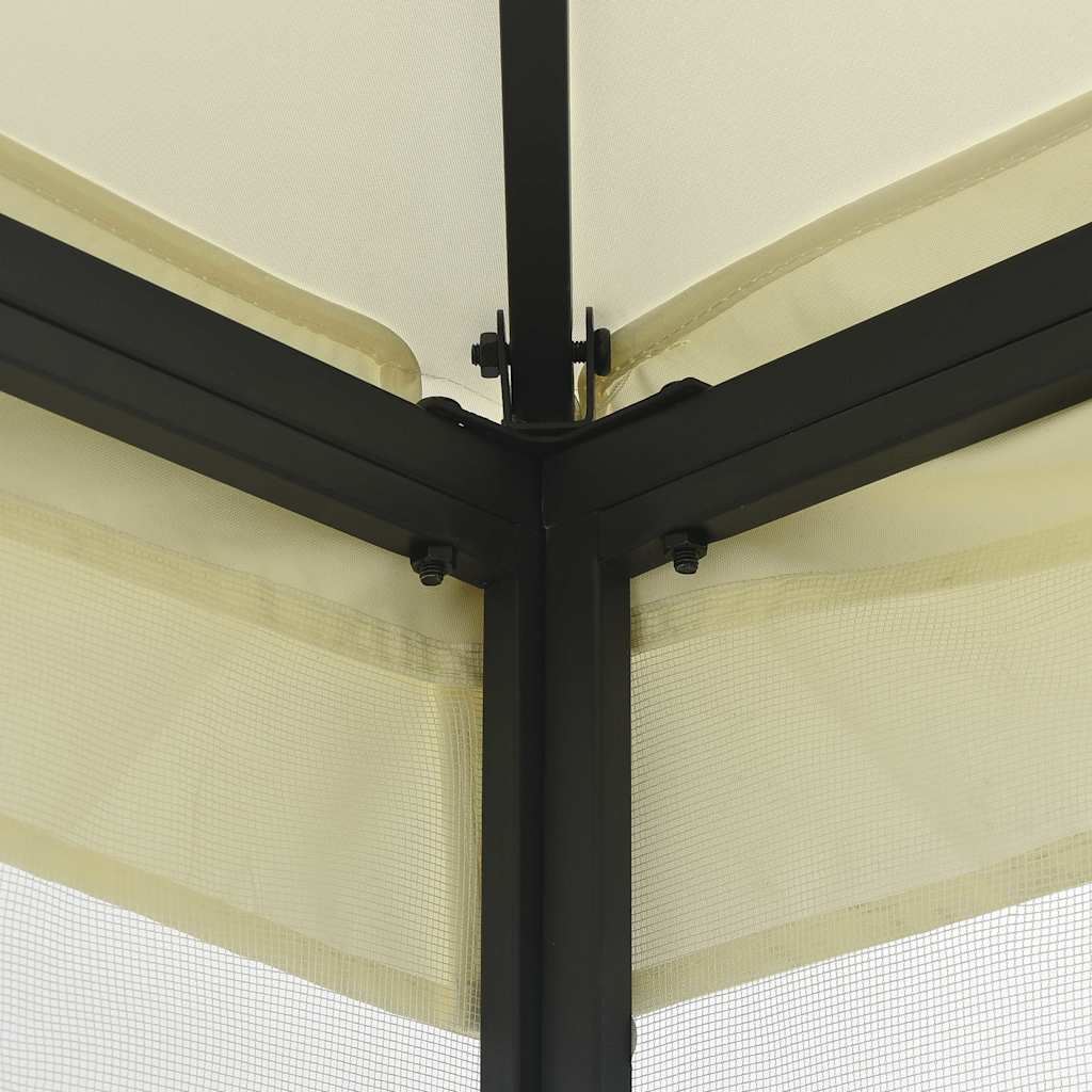 vidaXL Altana ogrodowa z siatkami, 300x400x265 cm, kremowa