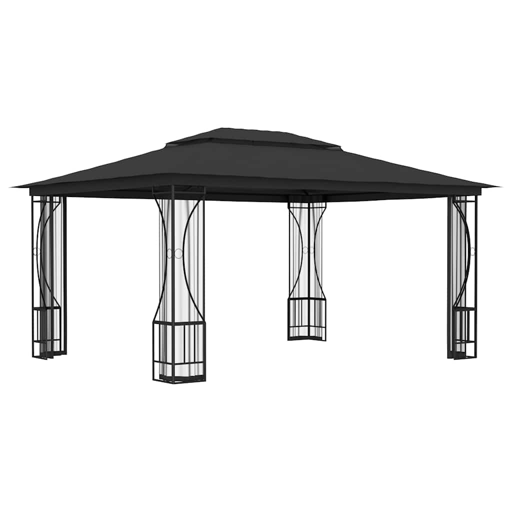 vidaXL Altana ogrodowa z siatkami, 300x400x265 cm, antracytowa