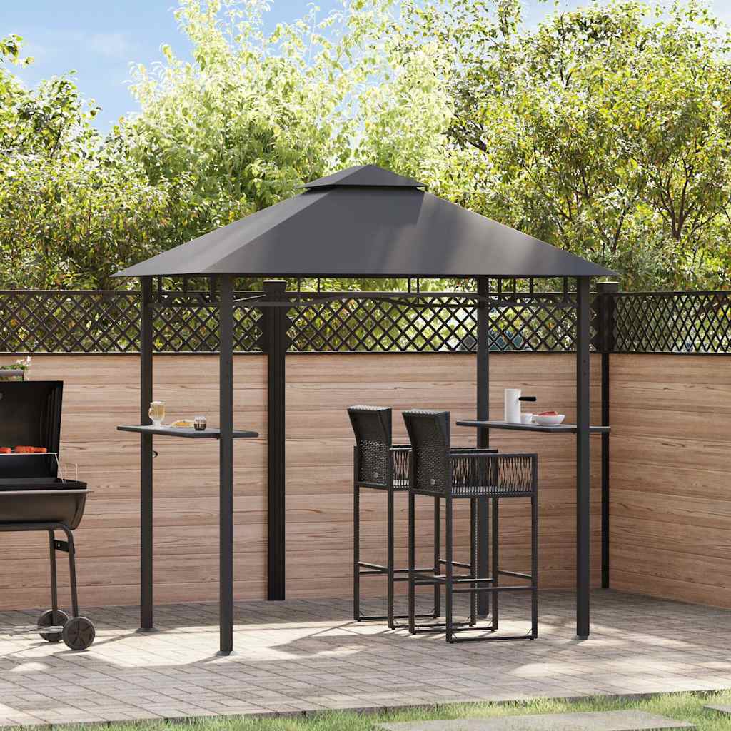 vidaXL Altanka nad grill, 240x150x255 cm, antracytowa, stal