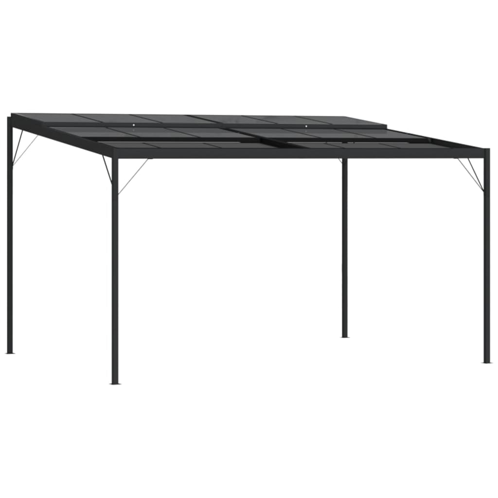vidaXL Altana ogrodowa, antracytowa, 4x3x2,5 m, aluminium i stal