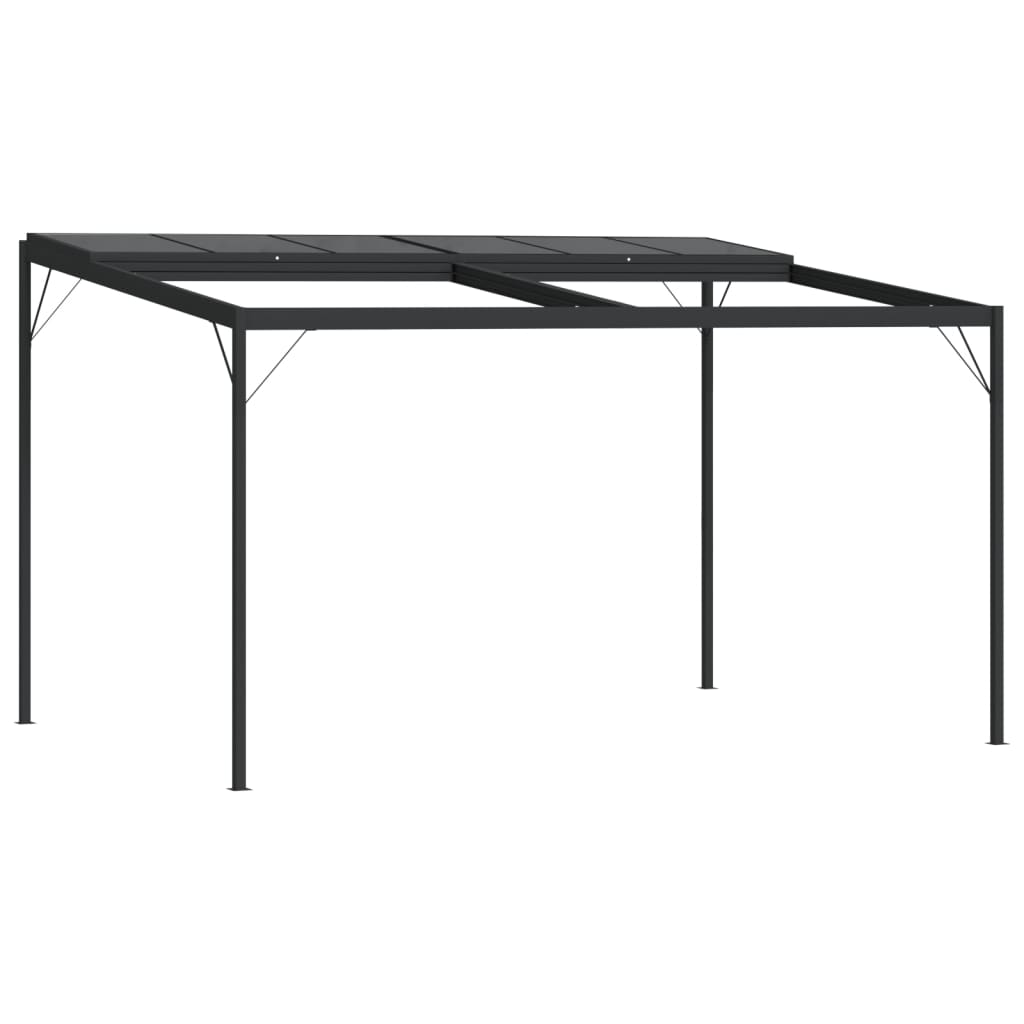 vidaXL Altana ogrodowa, antracytowa, 4x3x2,5 m, aluminium i stal
