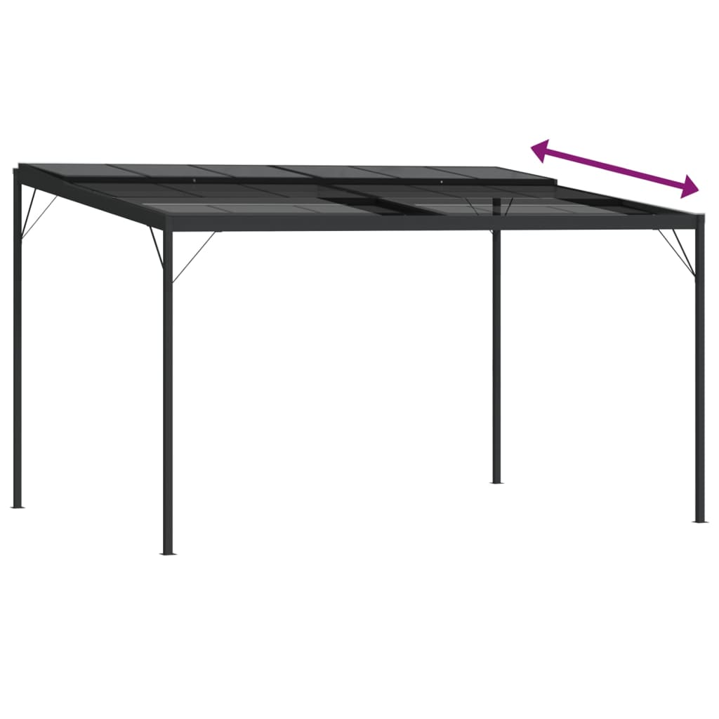vidaXL Altana ogrodowa, antracytowa, 4x3x2,5 m, aluminium i stal