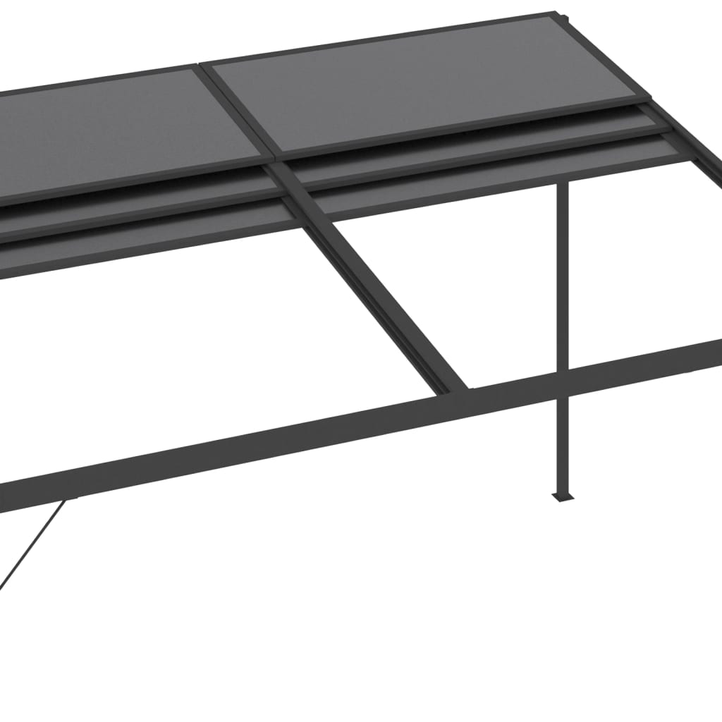 vidaXL Altana ogrodowa, antracytowa, 4x3x2,5 m, aluminium i stal