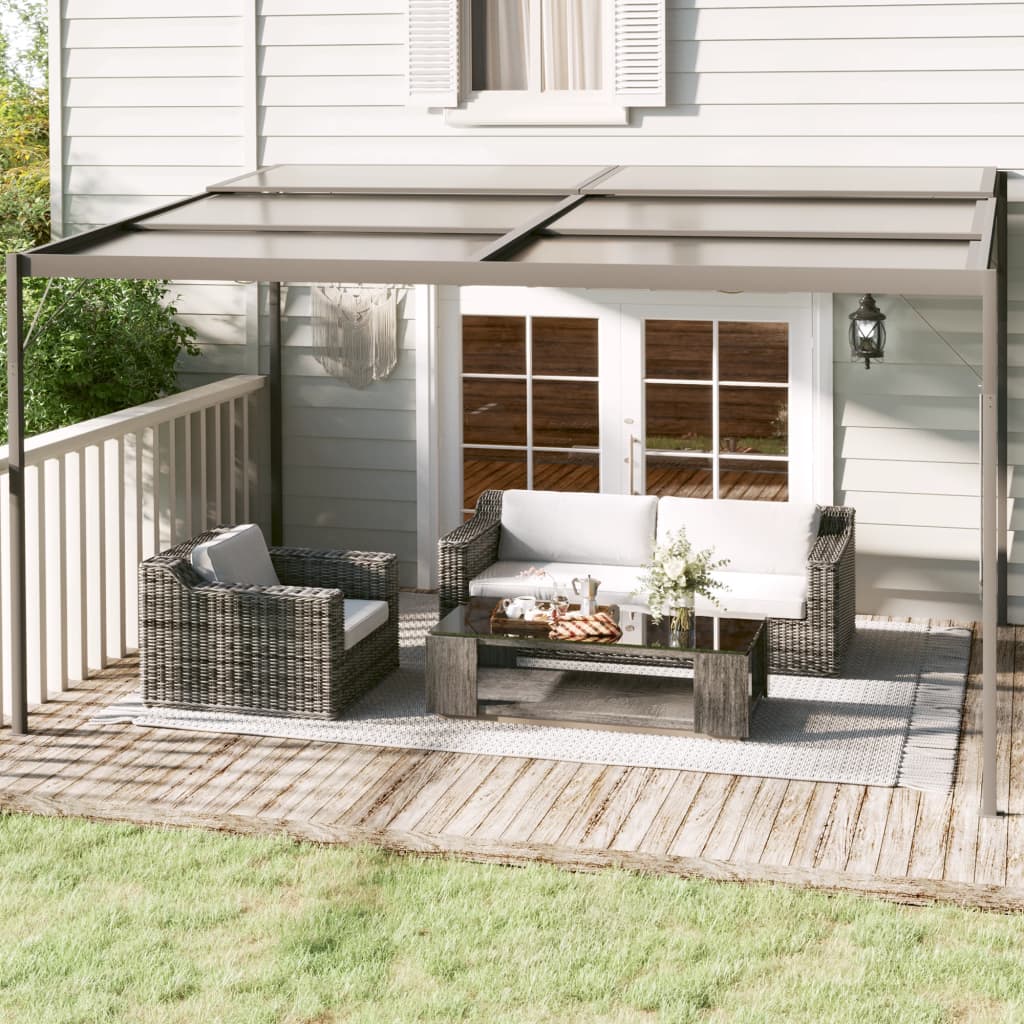 vidaXL Altana ogrodowa, antracytowa, 4x3x2,5 m, aluminium i stal