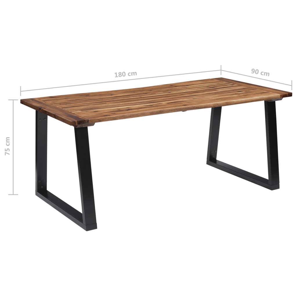 vidaXL Stół z litego drewna akacjowego, 180 x 90 cm