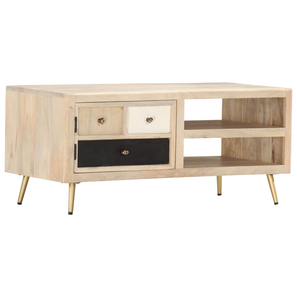vidaXL Stolik kawowy, 90 x 45 x 40 cm, lite drewno mango