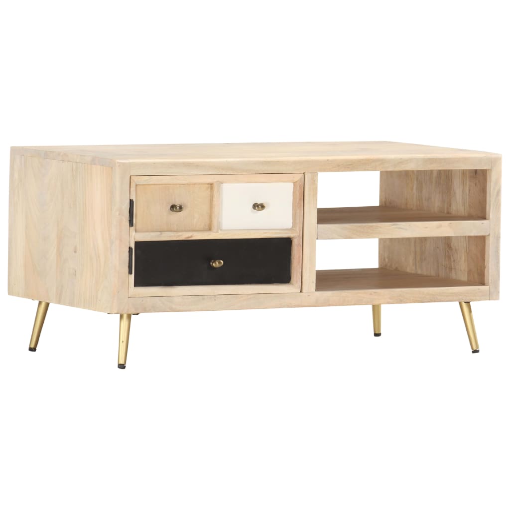 vidaXL Stolik kawowy, 90 x 45 x 40 cm, lite drewno mango