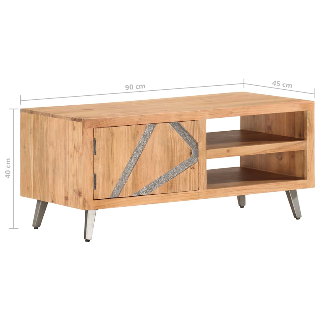 vidaXL Stolik kawowy, 90 x 45 x 40 cm, lite drewno akacjowe