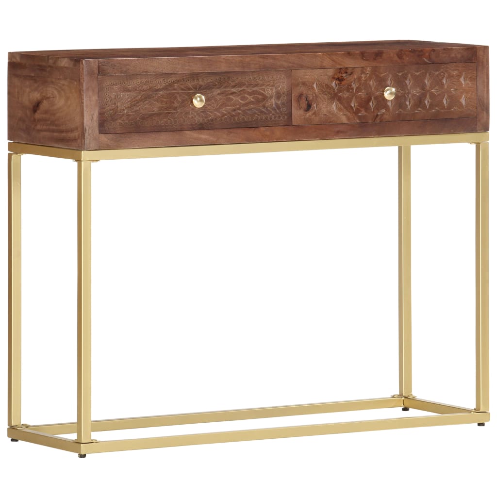 vidaXL Stolik typu konsola, 90 x 30 x 75 cm, lite drewno mango