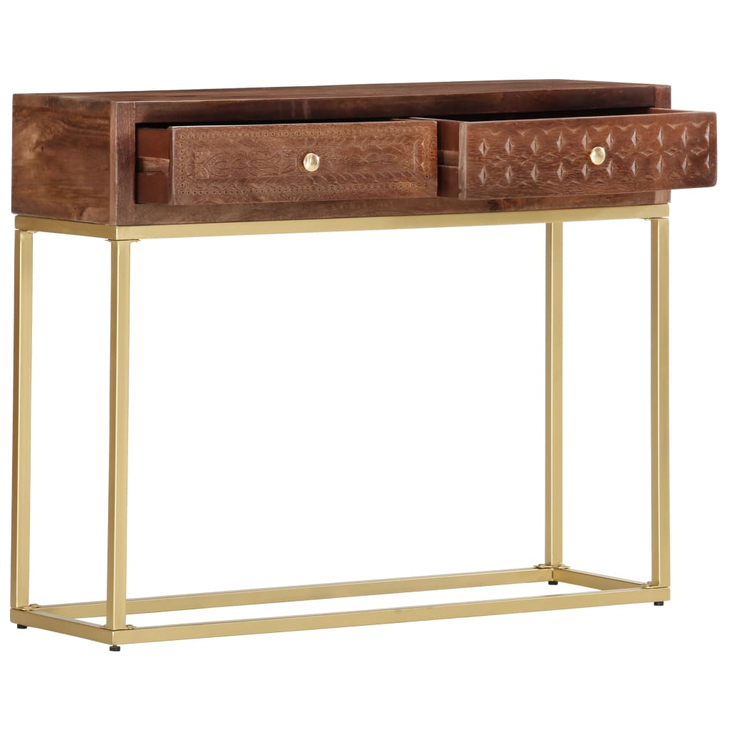 vidaXL Stolik typu konsola, 90 x 30 x 75 cm, lite drewno mango