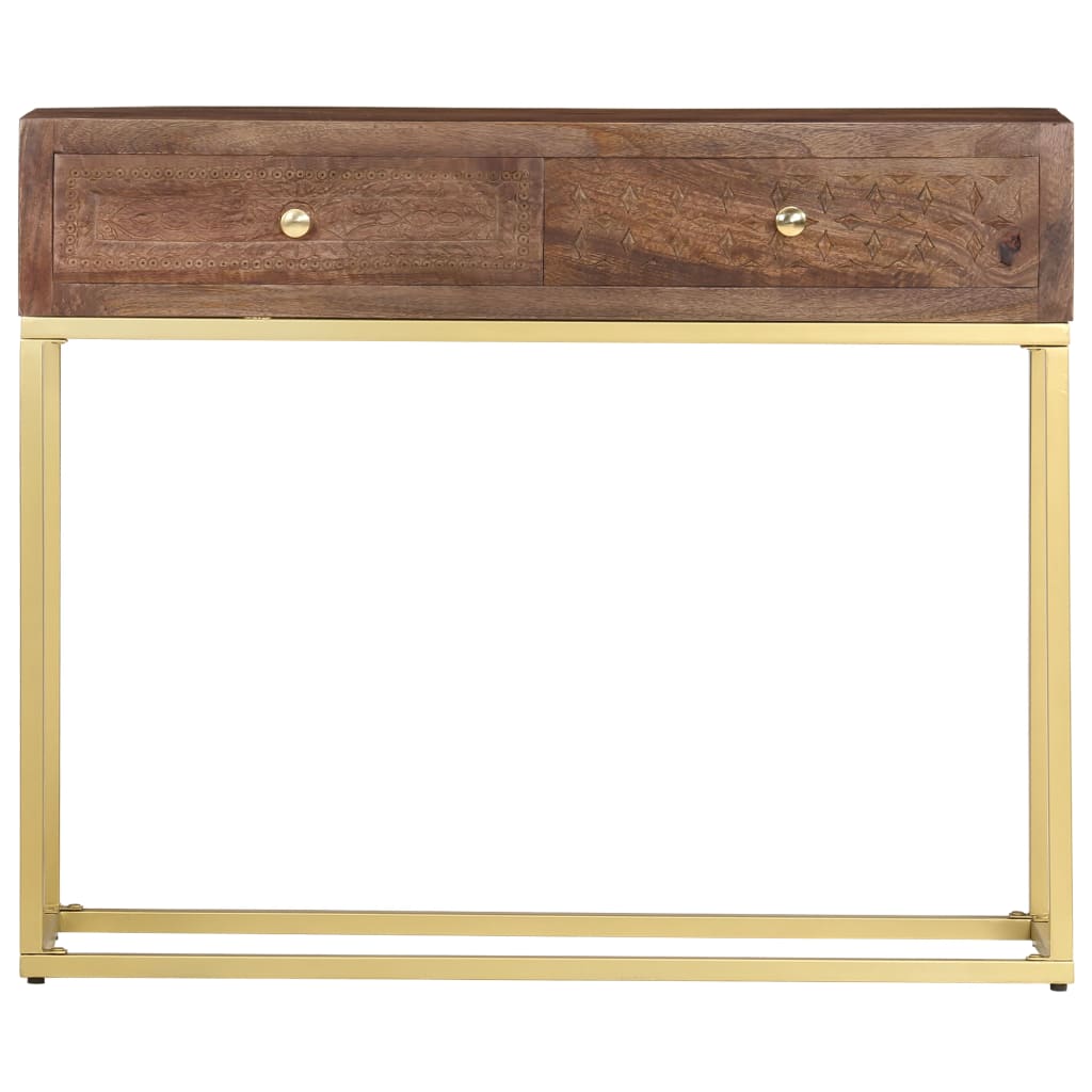vidaXL Stolik typu konsola, 90 x 30 x 75 cm, lite drewno mango