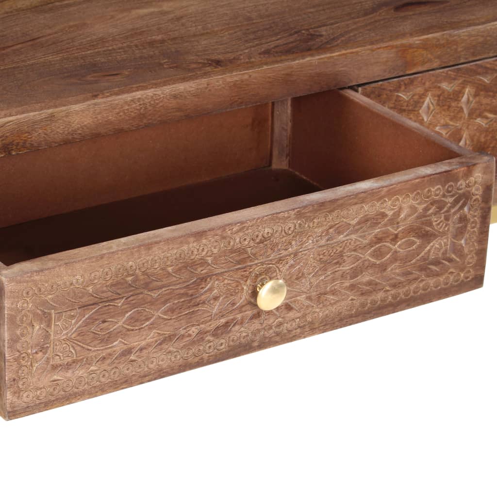 vidaXL Stolik typu konsola, 90 x 30 x 75 cm, lite drewno mango