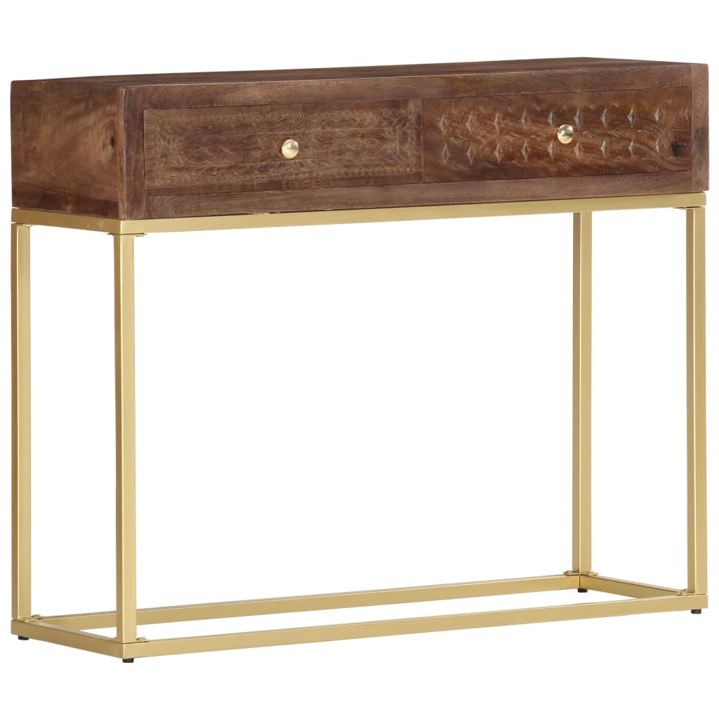 vidaXL Stolik typu konsola, 90 x 30 x 75 cm, lite drewno mango