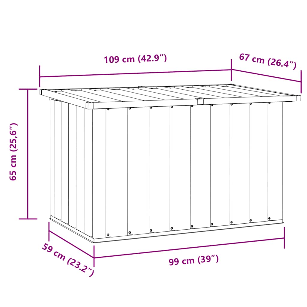 vidaXL Skrzynia ogrodowa zielona 109x67x65 cm