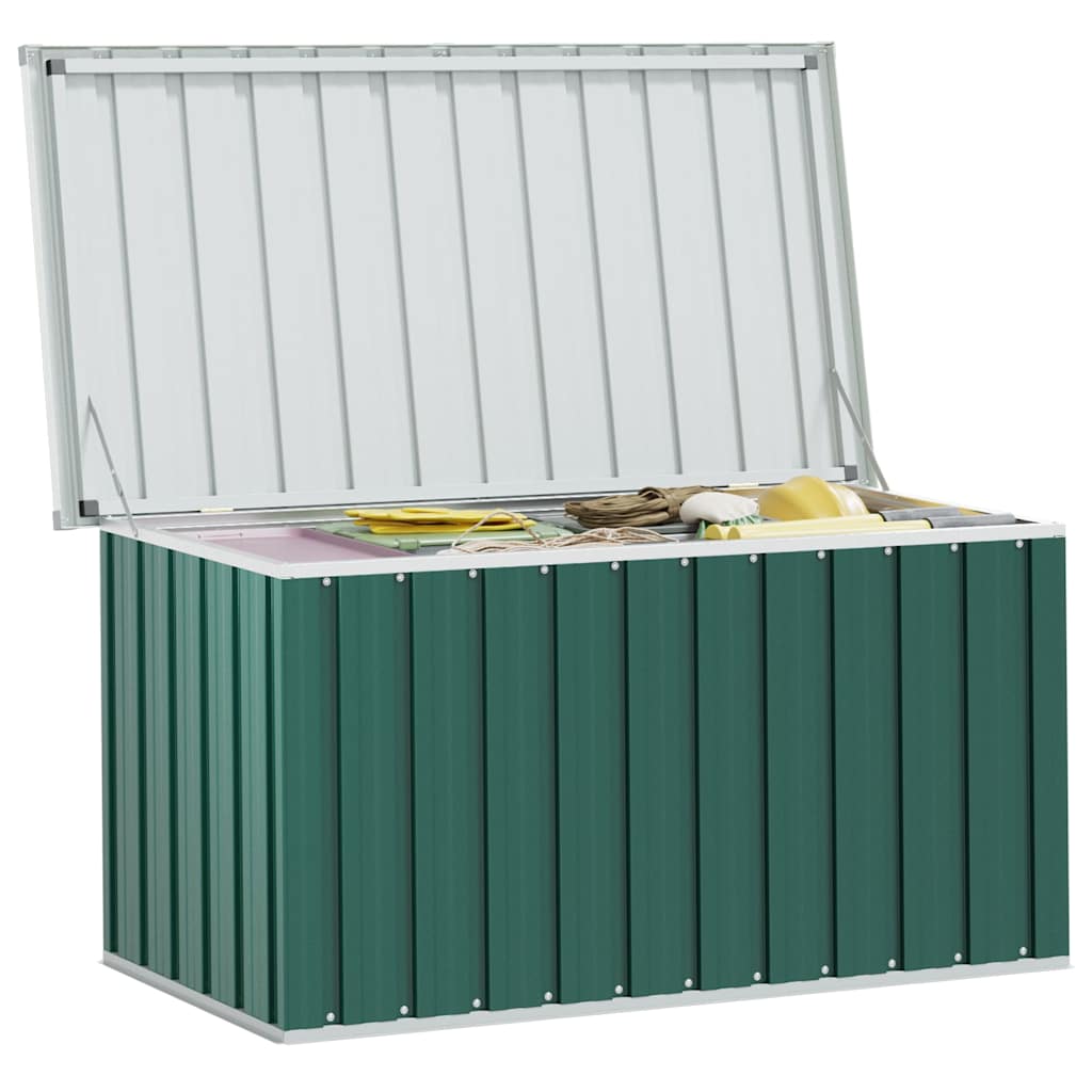 vidaXL Skrzynia ogrodowa zielona 129x67x65 cm