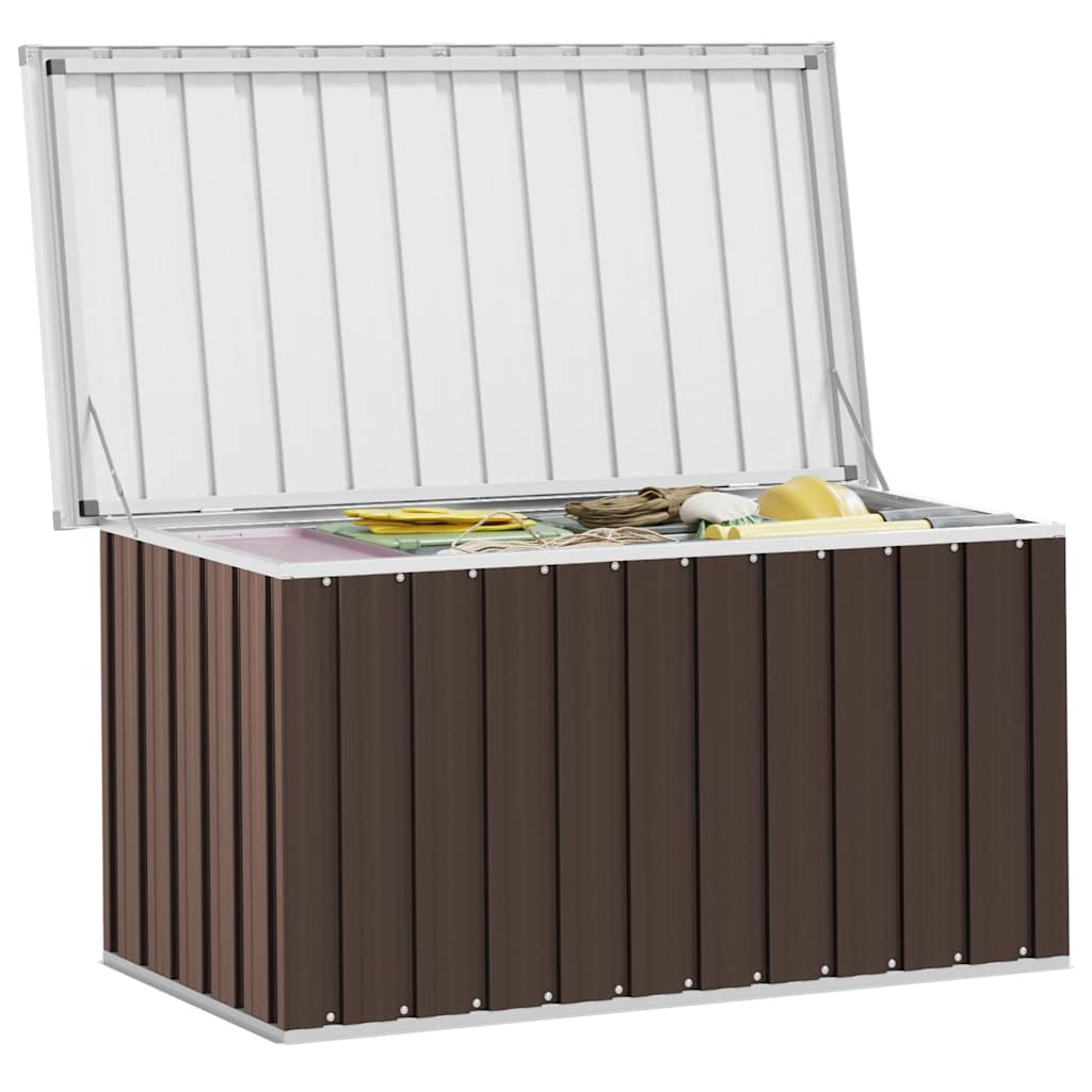 vidaXL Skrzynia ogrodowa brązowa 129x67x65 cm