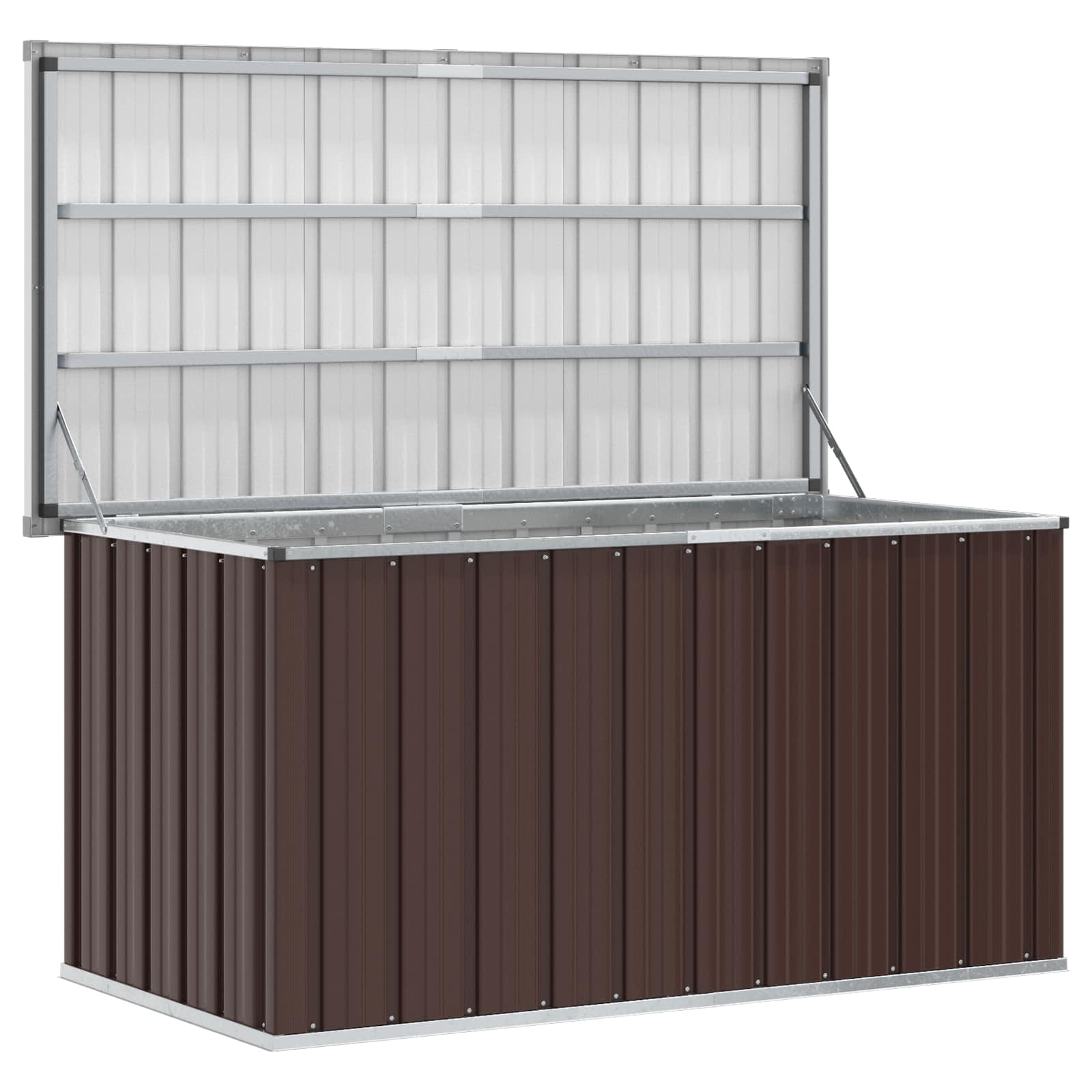 vidaXL Skrzynia ogrodowa brązowa 129x67x65 cm