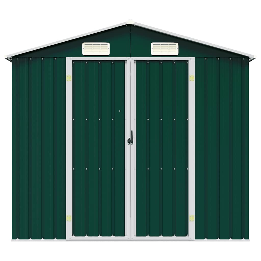 vidaXL Szopa ogrodowa, zielona, 205x129x183 cm, stal galwanizowana