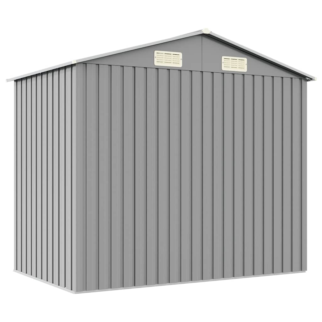 vidaXL Szopa ogrodowa, szara, 205x129x183 cm, stal galwanizowana