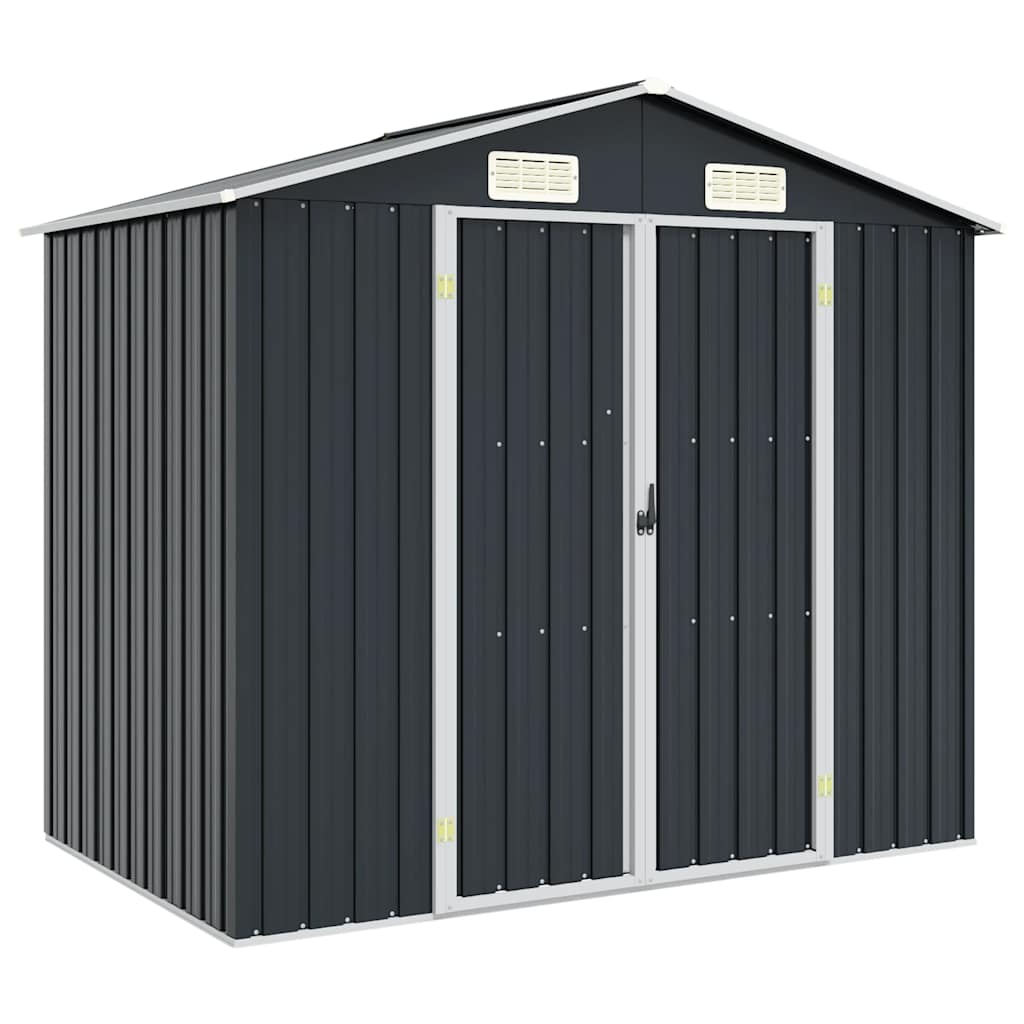 vidaXL Szopa ogrodowa, antracytowa, 205x129x183 cm, stal galwanizowana