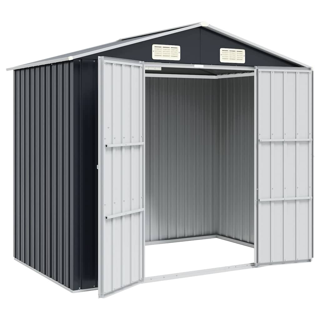 vidaXL Szopa ogrodowa, antracytowa, 205x129x183 cm, stal galwanizowana