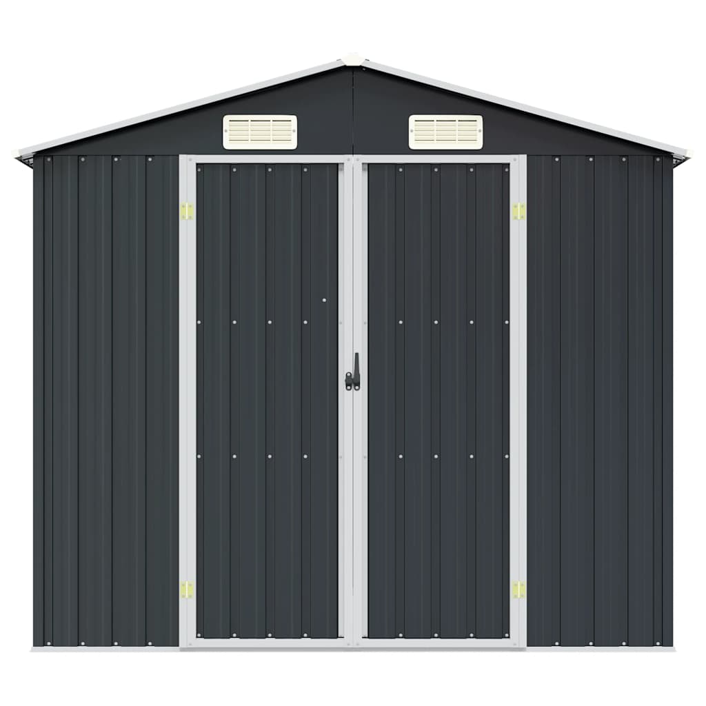 vidaXL Szopa ogrodowa, antracytowa, 205x129x183 cm, stal galwanizowana