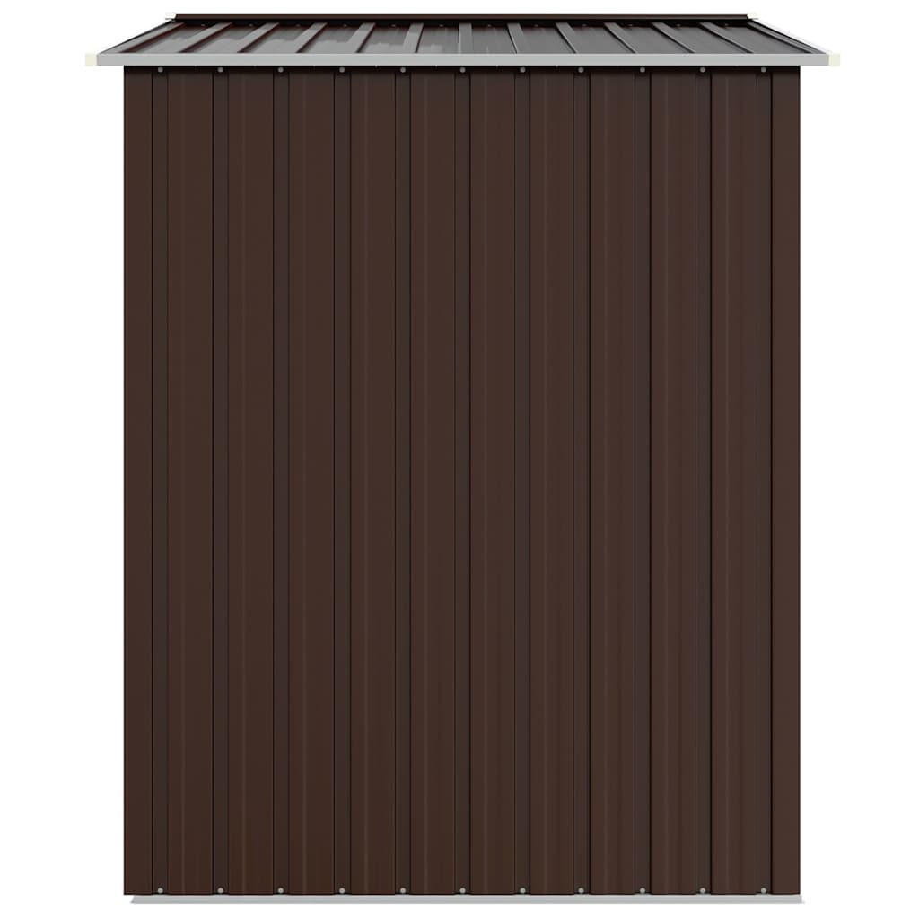 vidaXL Szopa ogrodowa, brązowa, 205x129x183 cm, stal galwanizowana