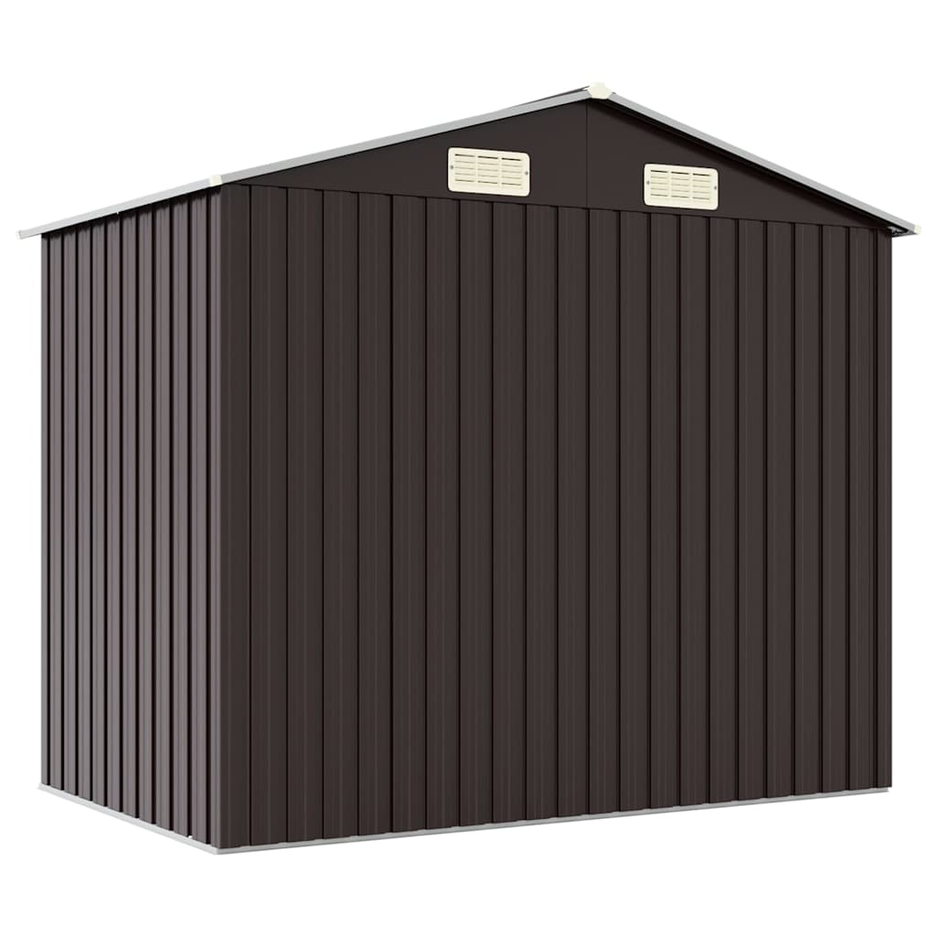 vidaXL Szopa ogrodowa, brązowa, 205x129x183 cm, stal galwanizowana