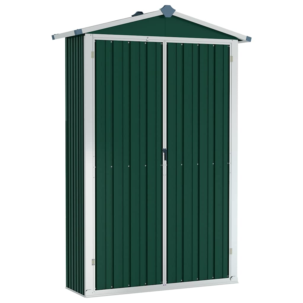 vidaXL Szopa ogrodowa, zielona, 116x45x175 cm, stal galwanizowana