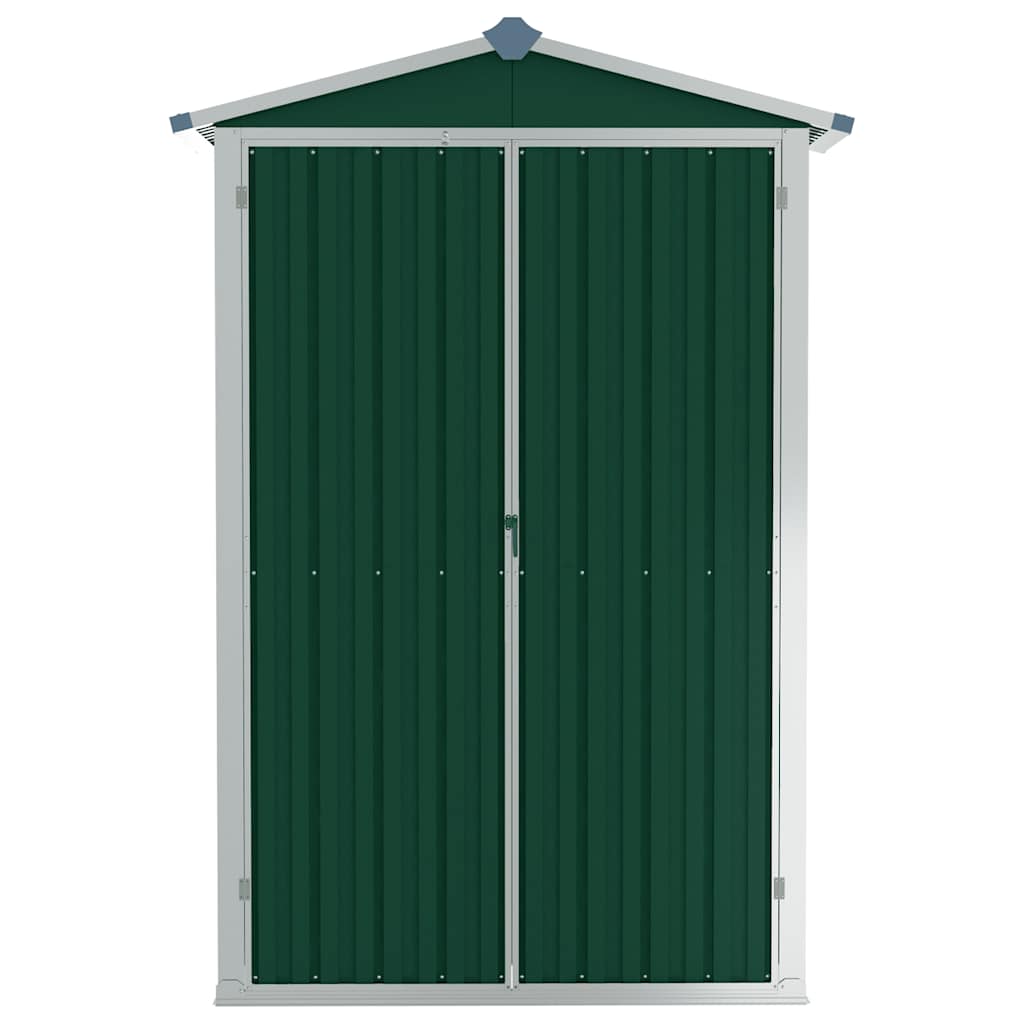 vidaXL Szopa ogrodowa, zielona, 116x45x175 cm, stal galwanizowana