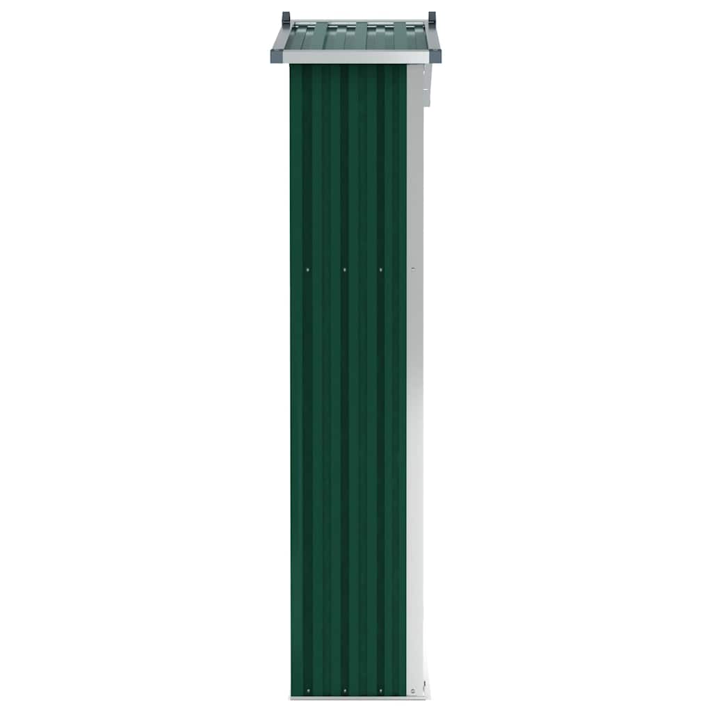 vidaXL Szopa ogrodowa, zielona, 116x45x175 cm, stal galwanizowana