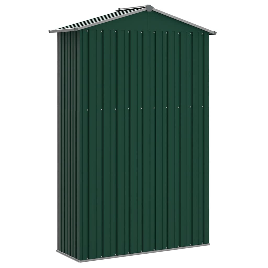 vidaXL Szopa ogrodowa, zielona, 116x45x175 cm, stal galwanizowana
