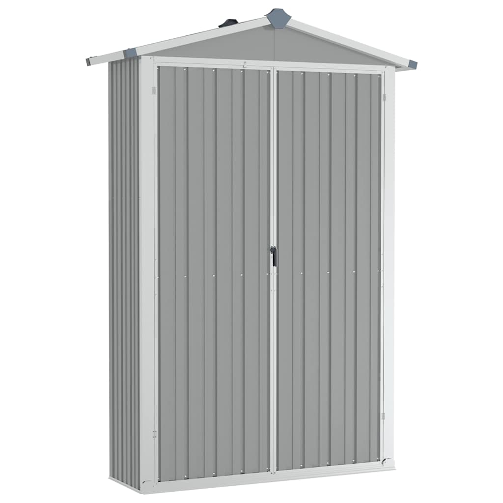 vidaXL Szopa ogrodowa, szara, 116x45x175 cm, stal galwanizowana