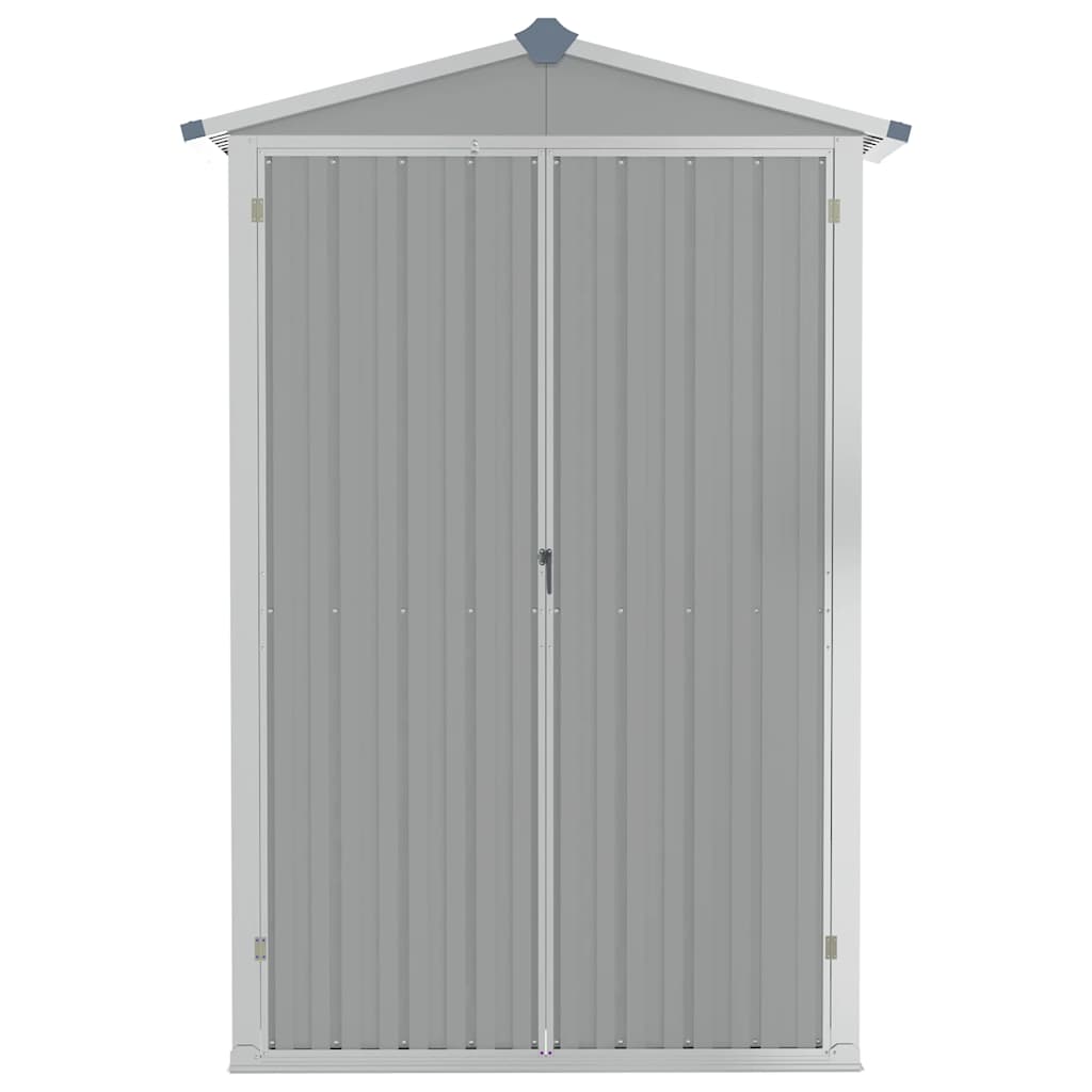 vidaXL Szopa ogrodowa, szara, 116x45x175 cm, stal galwanizowana