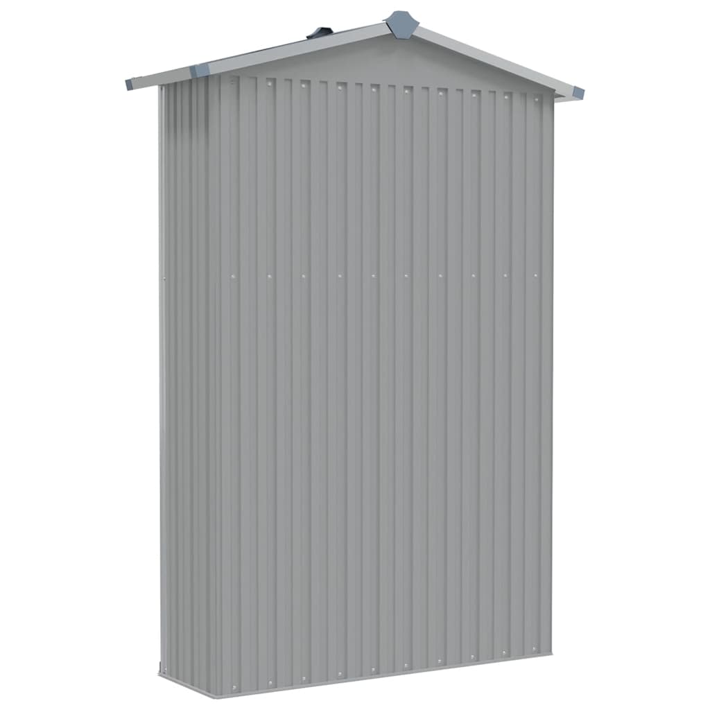 vidaXL Szopa ogrodowa, szara, 116x45x175 cm, stal galwanizowana