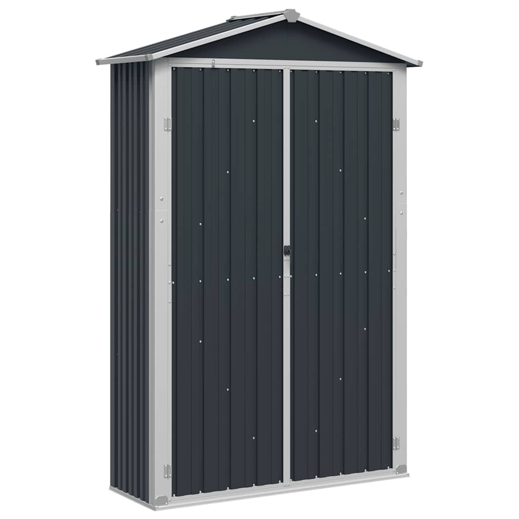vidaXL Szopa ogrodowa, antracyt, 116x45x175 cm, stal galwanizowana