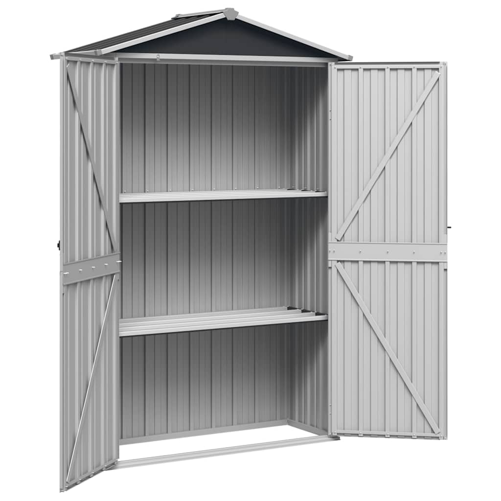 vidaXL Szopa ogrodowa, antracyt, 116x45x175 cm, stal galwanizowana
