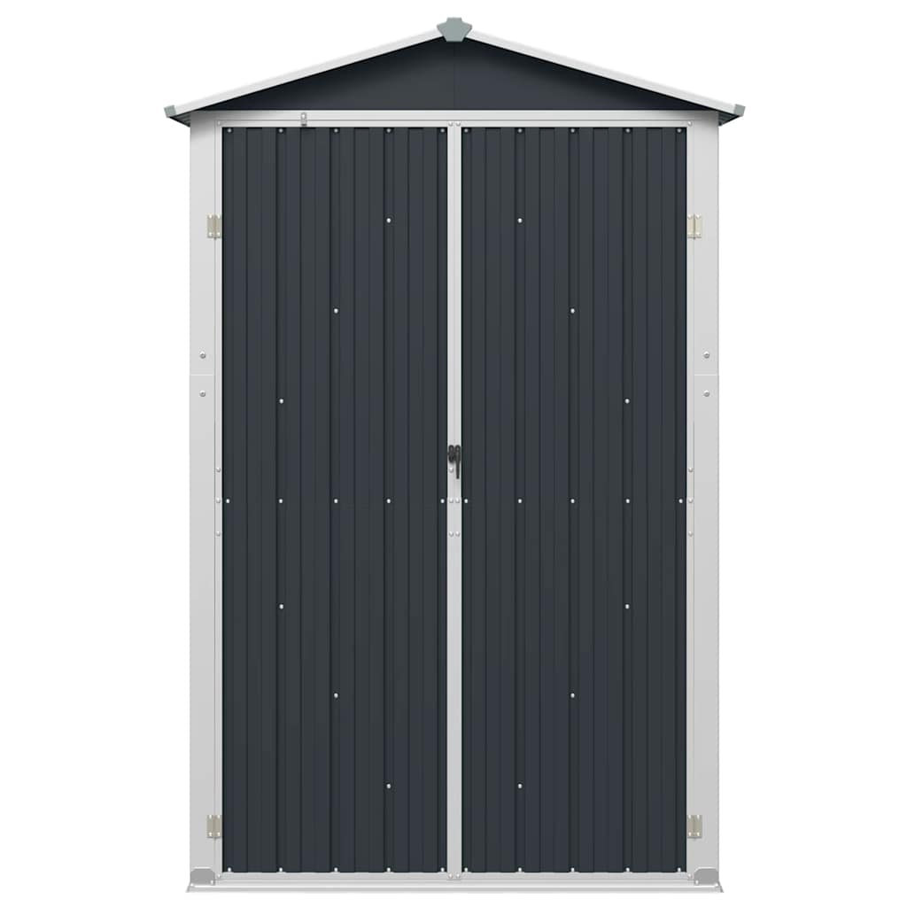 vidaXL Szopa ogrodowa, antracyt, 116x45x175 cm, stal galwanizowana