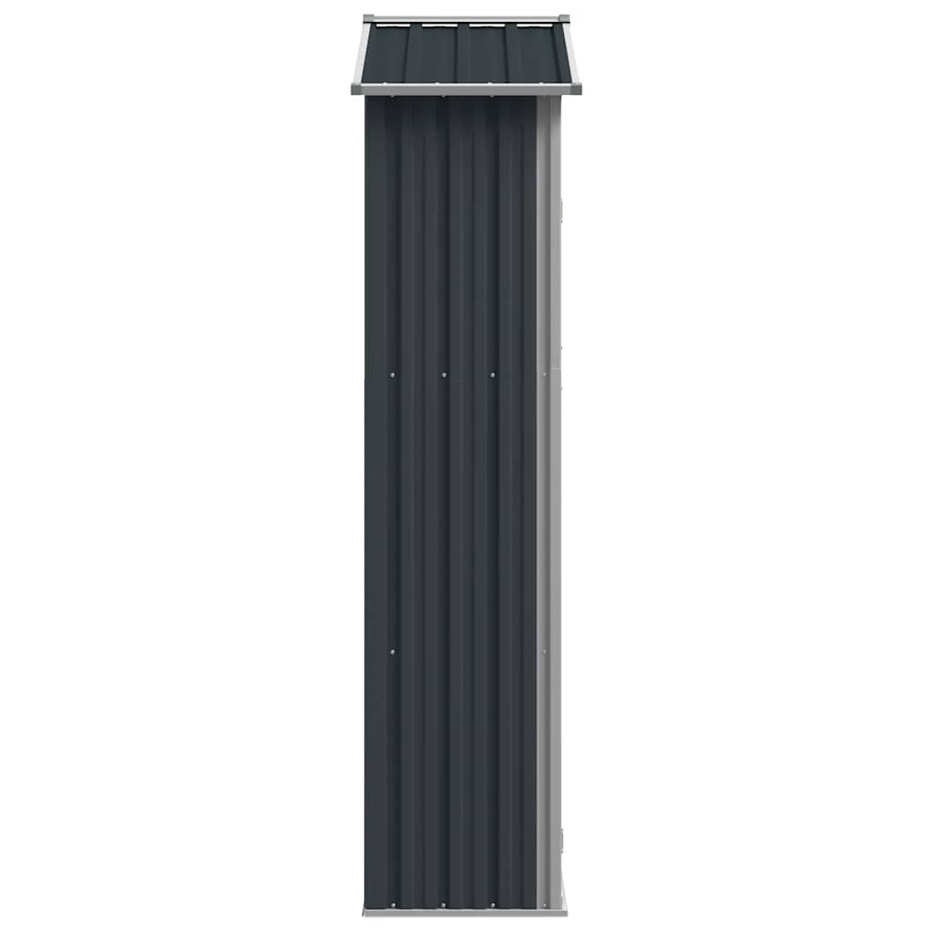 vidaXL Szopa ogrodowa, antracyt, 116x45x175 cm, stal galwanizowana
