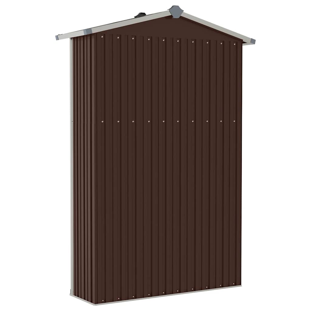 vidaXL Szopa ogrodowa, brązowa, 116x45x175 cm, stal galwanizowana