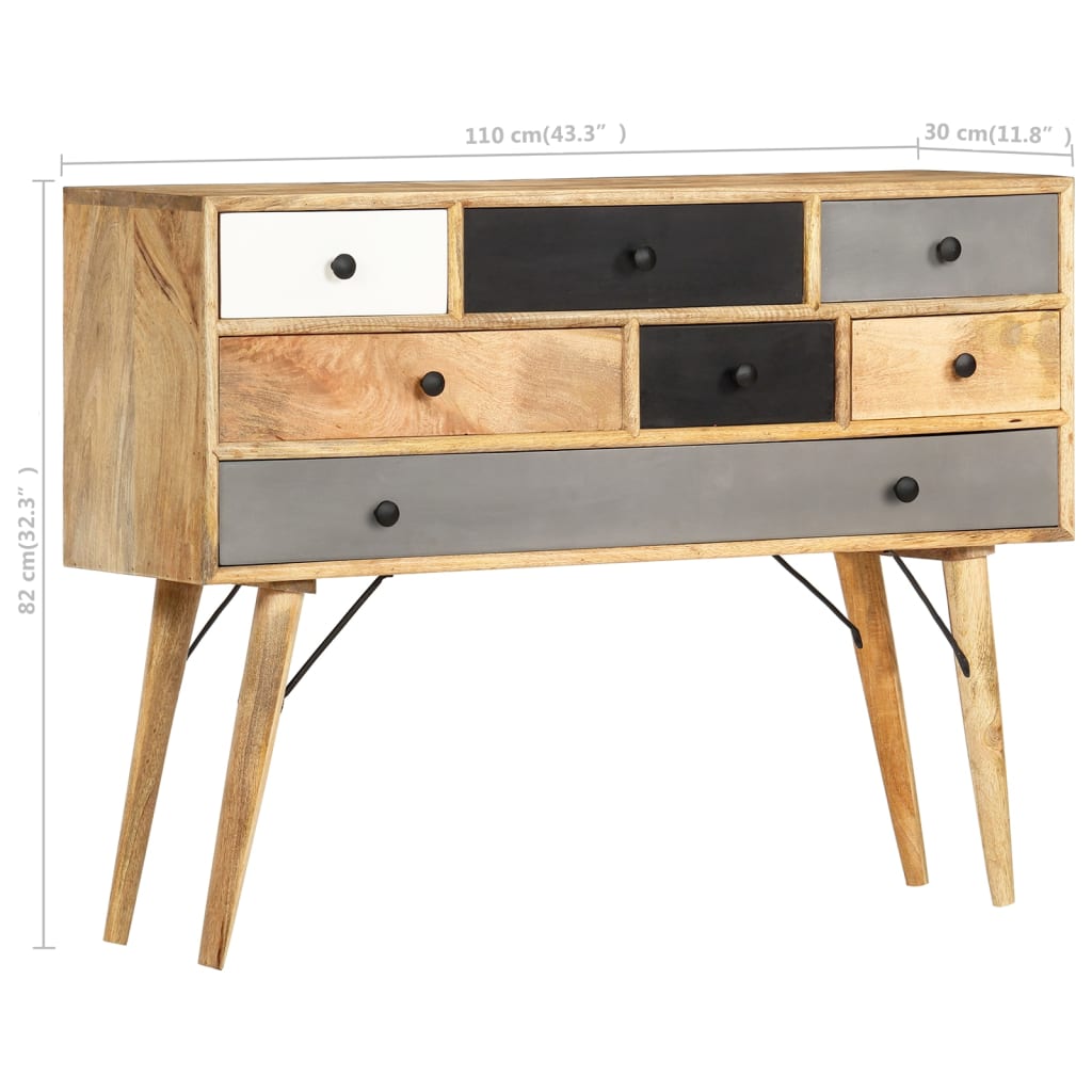 vidaXL Komoda, 110 x 30 x 82 cm, lite drewno mango