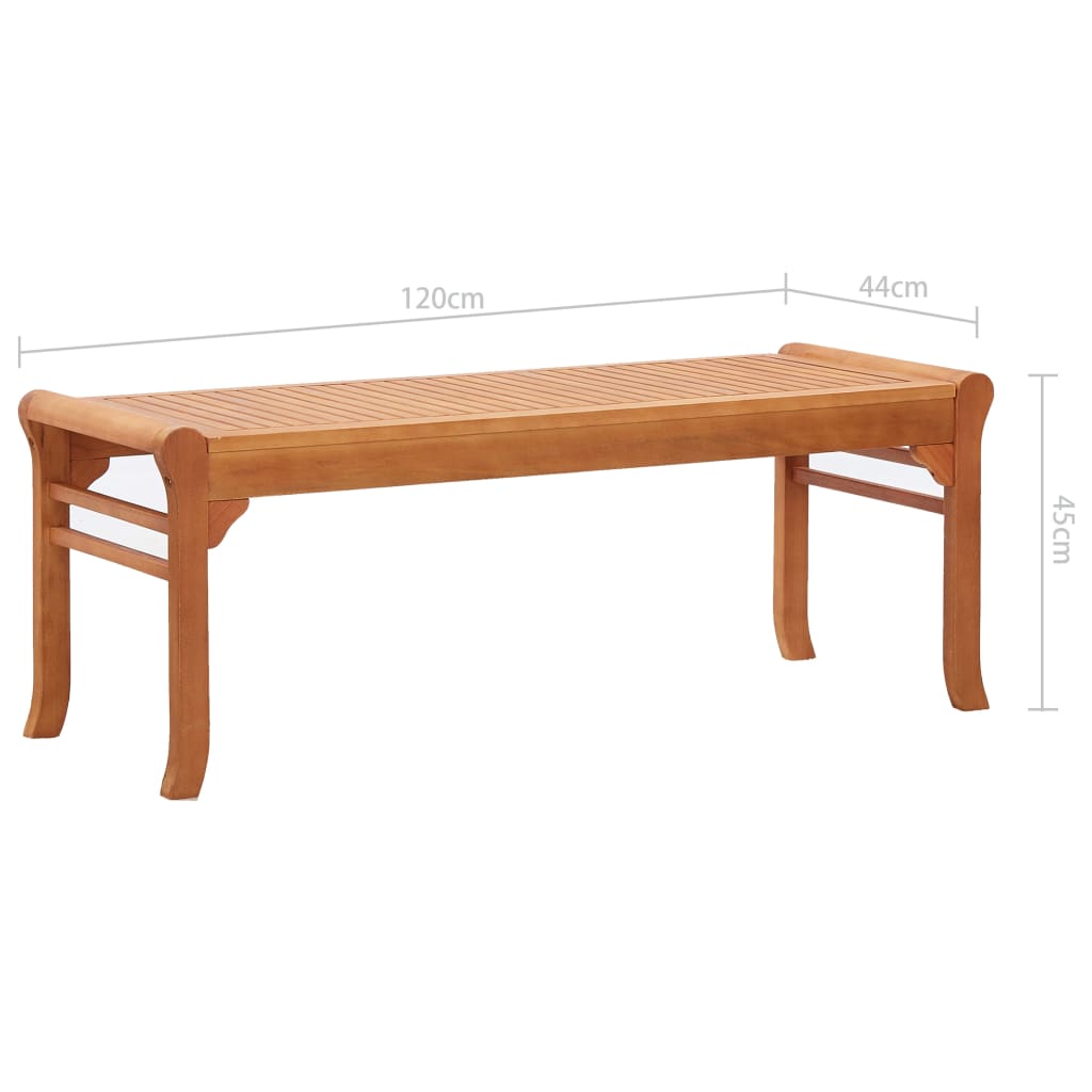 vidaXL 2-osobowa ławka ogrodowa, 120 cm, lite drewno eukaliptusowe