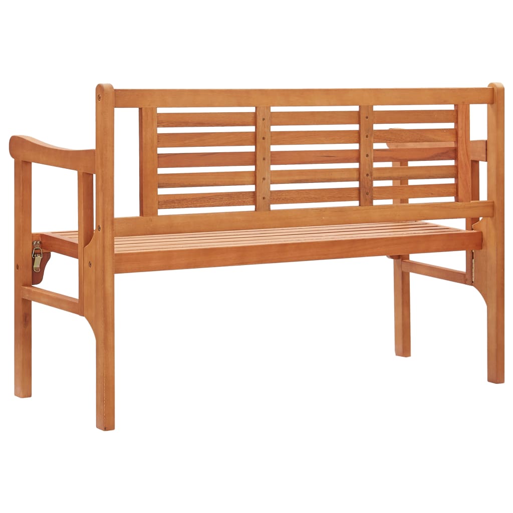 vidaXL Składana ławka ogrodowa, 120 cm, lite drewno eukaliptusowe