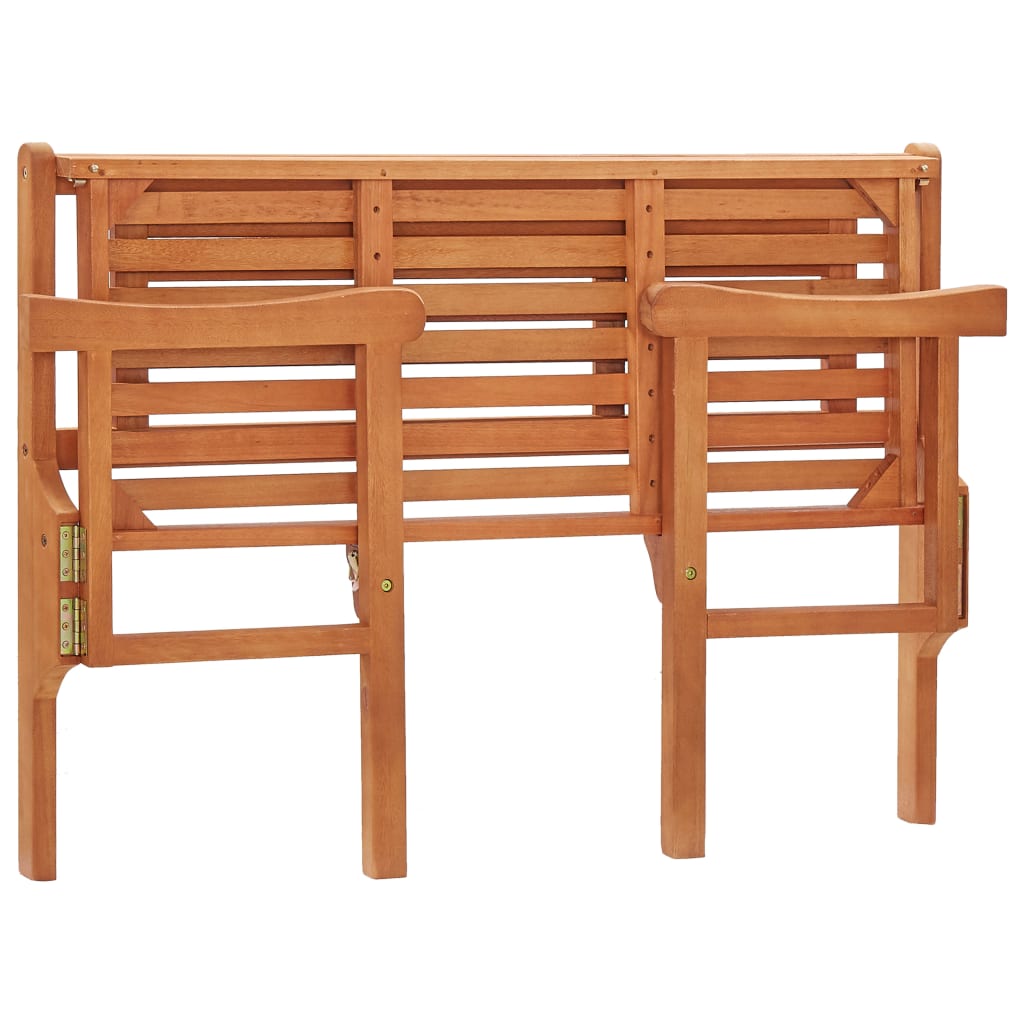 vidaXL Składana ławka ogrodowa, 120 cm, lite drewno eukaliptusowe
