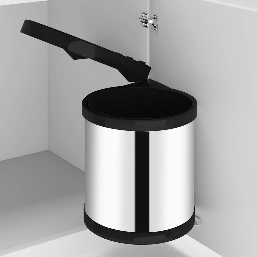 vidaXL Kosz na śmieci do zabudowy, stal nierdzewna, 8 L