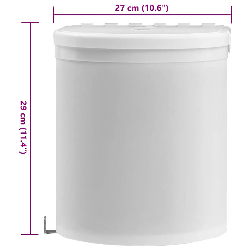 vidaXL Kosz na śmieci do zabudowy, plastikowy, 8 L