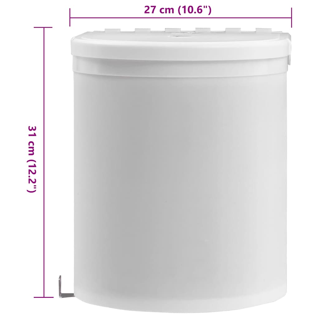 vidaXL Kosz na śmieci do zabudowy, plastikowy, 12 L
